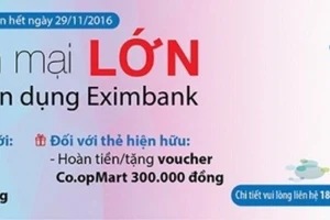 Khuyến mãi lớn cùng thẻ tín dụng Eximbank