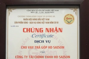 HD SAISON vào “Top 20 dịch vụ vàng Việt Nam”