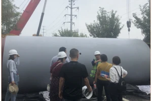 Khảo sát dự án ống kích gang cầu đường kính DN2000