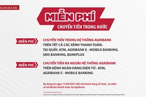 Agribank miễn 100% phí dịch vụ chuyển tiền trong nước
