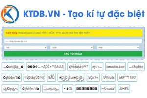 Tạo kí tự đặc biệt KTDB.VN phong cách 2021
