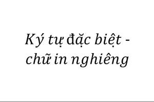 Tạo kí tự đặc biệt, chữ in nghiêng với Tuongquan.vn