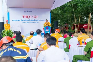 KCM thực tập phương án phòng cháy chữa cháy, cứu nạn cứu hộ, ứng phó sự cố tràn dầu, hóa chất