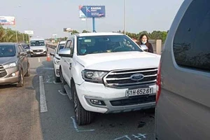 4 ô tô đụng liên hoàn trên cao tốc TP.HCM-Long Thành-Dầu Giây