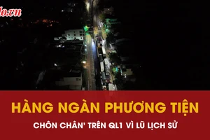 Đắk Lắk: Hàng ngàn phương tiện ‘chôn chân’ trên Quốc lộ 1 vì lũ lịch sử