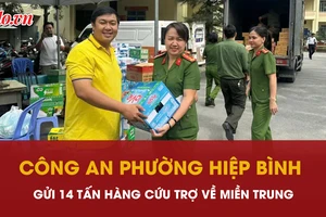 Công an phường Hiệp Bình gửi 14 tấn hàng cứu trợ về miền Trung