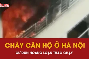 Cháy căn hộ tại tầng 12 ở Hà Nội, cư dân hoảng loạn tháo chạy
