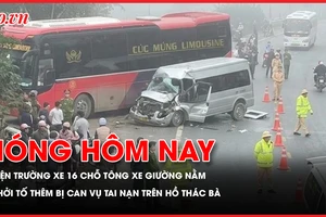 Hiện trường xe 16 chỗ tông xe giường nằm tại Lạng Sơn; Khởi tố thêm bị can liên quan vụ tai nạn trên hồ Thác Bà 