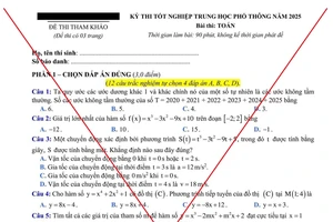 Đề thi tham khảo Kỳ thi tốt nghiệp THPT 2025 lan truyền trên mạng là giả mạo