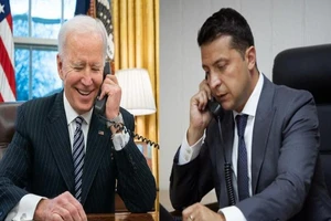 Tổng thống Mỹ Joe Biden (trái) vàTổng thống Ukraine Volodymyr Zelenskiy. Ảnh: WHITE HOUSE