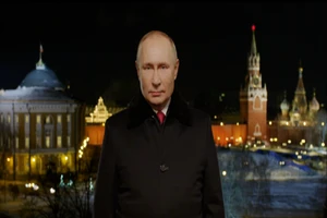 Tổng thống Nga Vladimir Putin phát biểu chúc tết 2022. Ảnh: RT