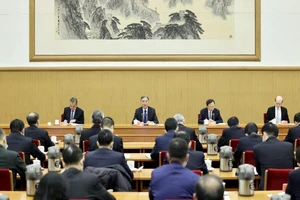 Ông Uông Dương phát biểu tại hội nghị thường niên về các vấn đề Đài Loan ở Bắc Kinh hôm 25-1. Ảnh: TÂN HOA XÃ