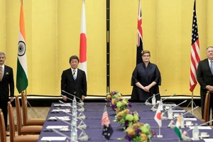 Ngoại trưởng các nước nhóm QUAD trong cuộc họp tại Tokyo (Nhật) hồi tháng 10-2020. Ảnh: REUTERS