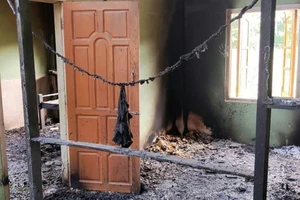 Ngôi trường nằm ở làng Let Yet Kone, thành phố Sagaing (Myanmar) - nơi xảy ra vụ tấn công. Ảnh: AFP