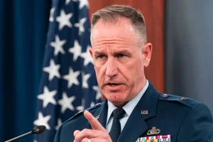 Phát ngôn viên Bộ Quốc phòng Mỹ - Chuẩn tướng Patrick Ryder. Ảnh: AP