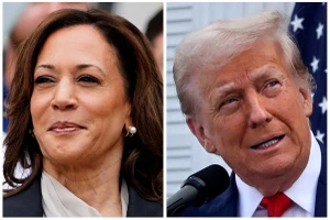 Phó Tổng thống Mỹ Kamala Harris (trái) và cựu Tổng thống Mỹ Donald Trump. Ảnh: REUTERS