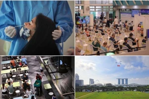 "Trạng thái bình thường mới" trong việc “sống chung với COVID-19”. Ảnh: LIANHE ZAOBAO/STRAITS TIMES