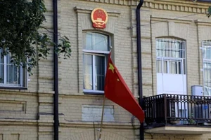 Đại sứ quán Trung Quốc tại Litva. Ảnh: EPA 