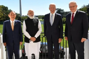 4 lãnh đạo 'Bộ Tứ kim cương' cam kết theo đuổi 'một AĐD-TBD tự do và rộng mở'. Ảnh: REUTERS