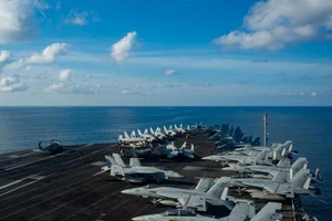 Tàu sân bay USS Ronald Reagan của Mỹ. Ảnh: HẢI QUÂN MỸ