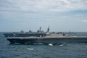 Tàu hải quân Mỹ, Nhật, Anh trong cuộc Tập trận Đối tác Hàng hải (MPX) 2021. Ảnh: PO3 ERIN ZORICH / DVIDS