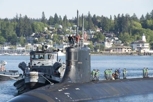 Tàu ngầm USS Connecticut của hải quân Mỹ. Ảnh: HẢI QUÂN MỸ