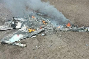 Hình ảnh máy bay Su-35 của Nga mà phía Ukraine nói đã bắn rơi. Ảnh: REUTERS
