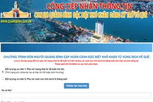 Thông tin đăng ký về quê cho người dân tại Quảng Bình, Phú Yên