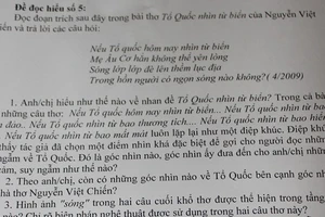 Đưa chuyện giàn khoan trái phép vào đề văn lớp 12