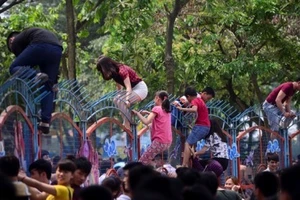 Trèo rào công viên nước Hồ Tây vào đề thi thử THPT quốc gia