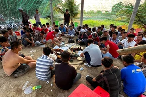 Bắt quả tang 47 người tham gia đá gà giữa vườn mít