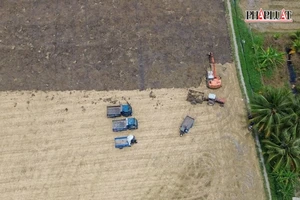 Rầm rộ khai thác đất mặt ruộng ở Tiền Giang đem qua Long An bán