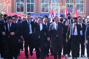 Thủ tướng Phạm Minh Chính cùng Thủ tướng Campuchia dự lễ khai trương Cặp cửa khẩu quốc tế Tân Nam – Meun Chey