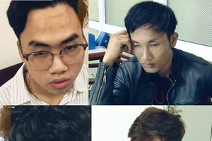 Bốn nghi phạm bị tạm giữ. Ảnh: Truyền hình An ninh Đà Nẵng