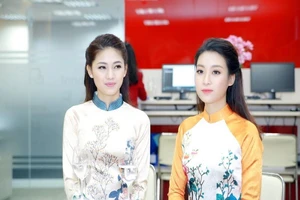 Mỹ Linh, Thanh Tú diện áo dài của hoa hậu Ngọc Hân
