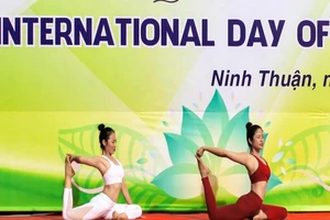 Gần 1.000 người đồng diễn 'Ngày quốc tế Yoga' tại Ninh Thuận 