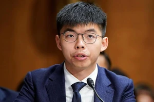 Hoàng Chi Phong trong phiên điều trần trước Quốc hội Mỹ ngày 17-9-2019. Ảnh: REUTERS