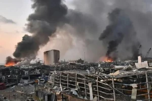 Hiện trường vụ nổ. Ảnh: AFP