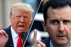 Tổng thống Mỹ Donald Trump (trái) và Tổng thống Syria Bashar al-Assad.