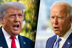 Ông Trump (trái) và ông Biden. Ảnh: AP