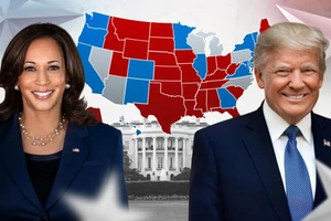 Phó Tổng thống Mỹ Kamala Harris, ứng cử viên đảng Dân chủ, phát biểu tại TP Philadelphia, bang Pennsylvania (Mỹ) vào đêm 4-11.