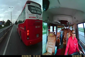 Xe khách tuyến Hà Nội - Quảng Ninh tạt đầu, chèn ép nhau