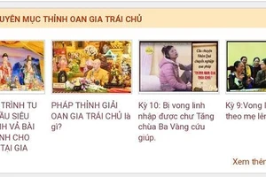 Dừng hoạt động các trang web trái phép của chùa Ba Vàng