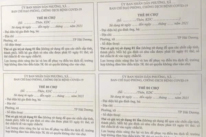 TP Hải Dương phát thẻ đi chợ cho người dân