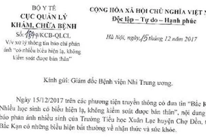 Học sinh mắc bệnh lạ: Ngất, hung dữ bất thường 