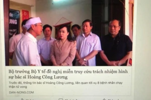 Bộ trưởng Bộ Y tế xin tha cho BS Lương là tin giả
