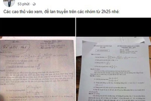 Vụ lộ đề thi văn, toán lớp 10: Giáo viên chụp gửi ra ngoài?
