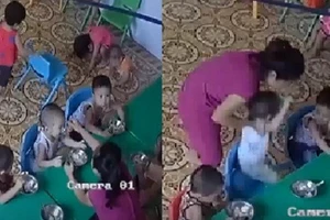 Cô giáo nhồi nhét thức ăn, đánh bôm bốp bé 2 tuổi
