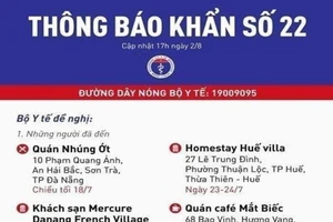 Tối 2-8, Bộ Y tế ra thông báo khẩn số 22 