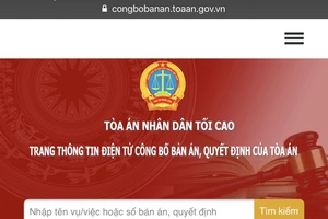 Ra mắt trang điện tử công bố bản án